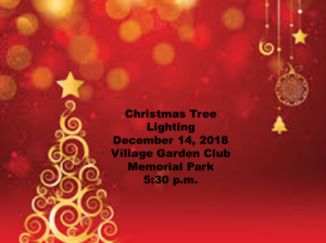 Tree Lighting Ceremony - Canceled @ Village Garden Memorial Park 