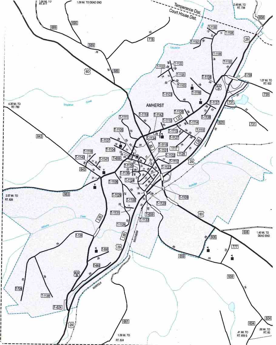 VDOT's Town of Amherst Map